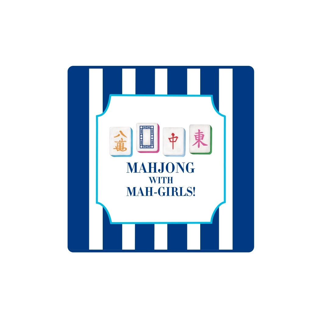 Mahjong with Mah Girls Paper Coasters