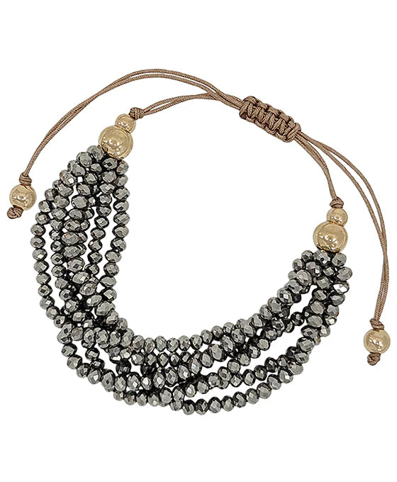 Adjustable Glass Bead Bracelet