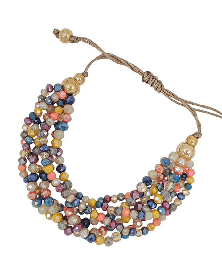 Adjustable Glass Bead Bracelet