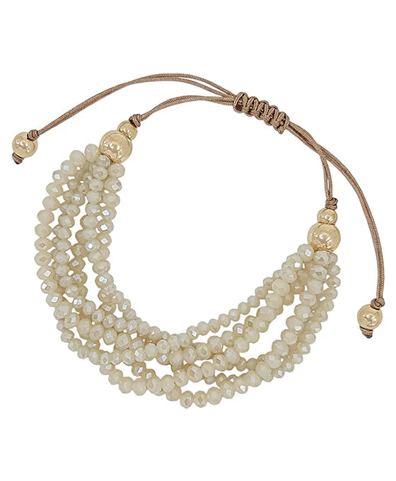 Adjustable Glass Bead Bracelet