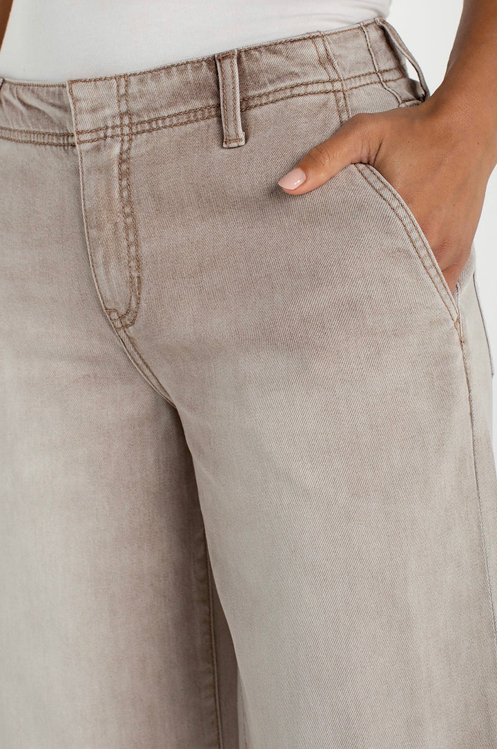 Liverpool - Weekender Crop Wide Leg - Antique Khaki