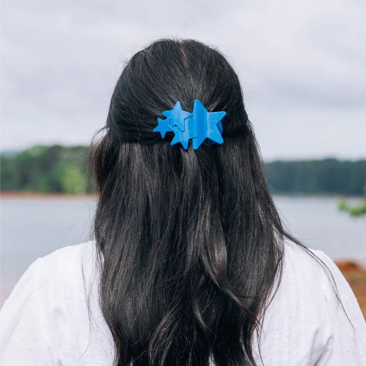 Teleties - Blue Shooting Star Medium Flat Hair Clip
