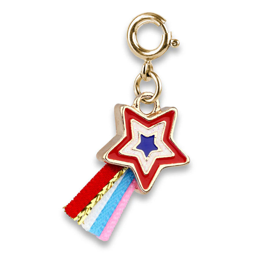Charm It! Gold Patriotic Shooting Star Charm