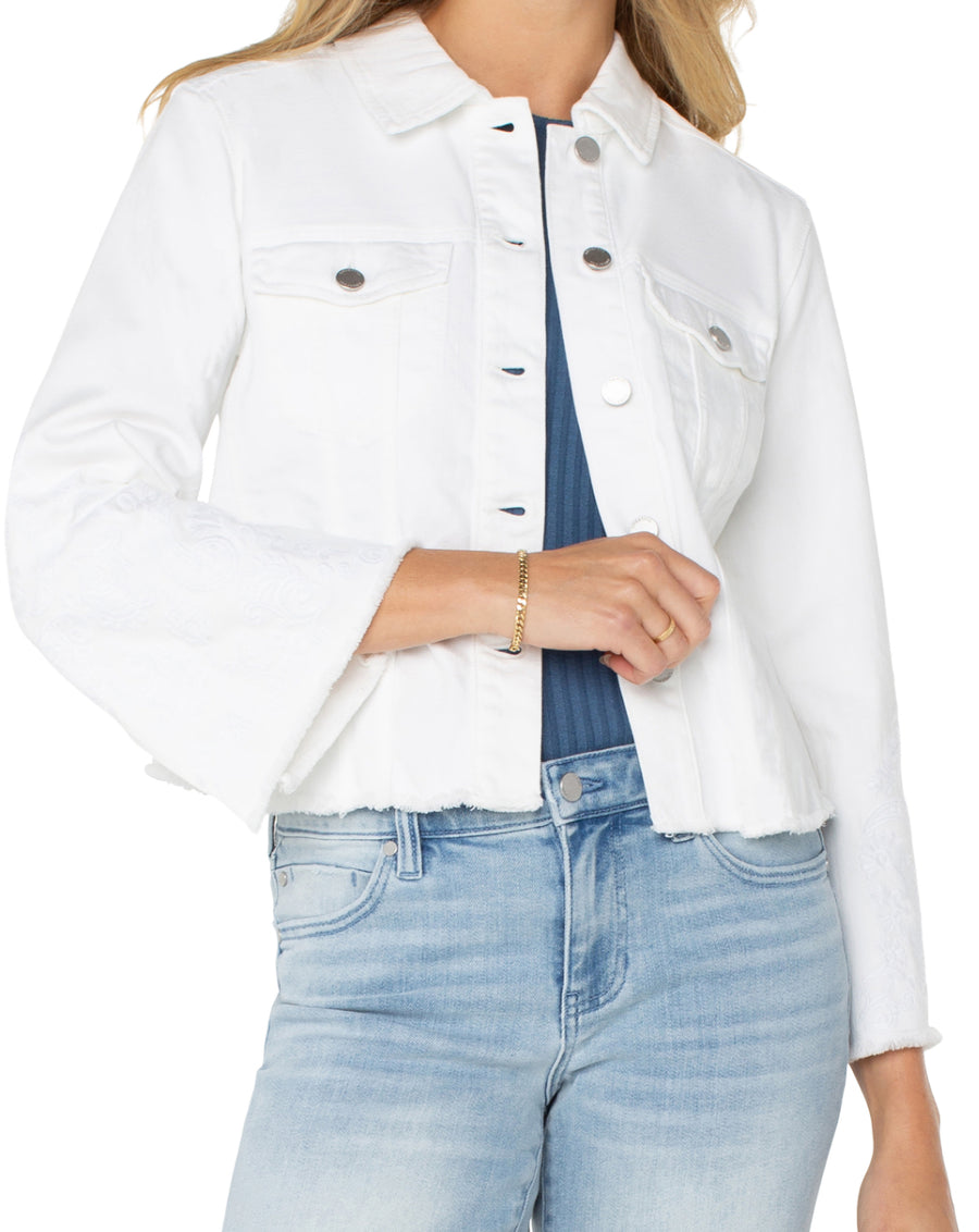 Liverpool - Jacket With Fray Hem & Paisley Embroidery