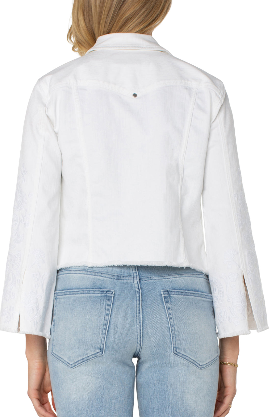 Liverpool - Jacket With Fray Hem &amp; Paisley Embroidery