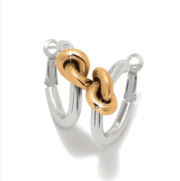 Brighton - Interlok Single Knot Two-Tone Hoop Earrings