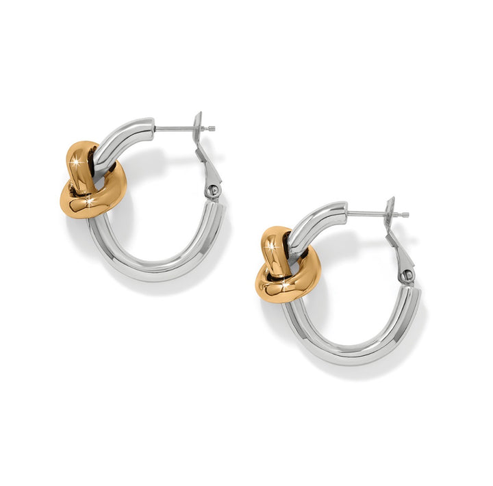 Brighton - Interlok Single Knot Two-Tone Hoop Earrings