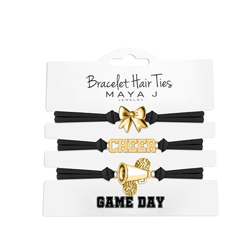 Bracelet Hair Ties: Cheer Gold