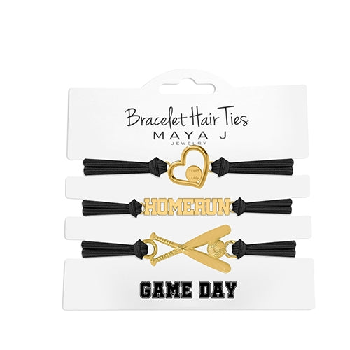 Bracelet Hair Ties: Softball Gold