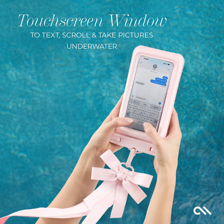 Blush Pink Bow Waterproof Floating Phone Pouch