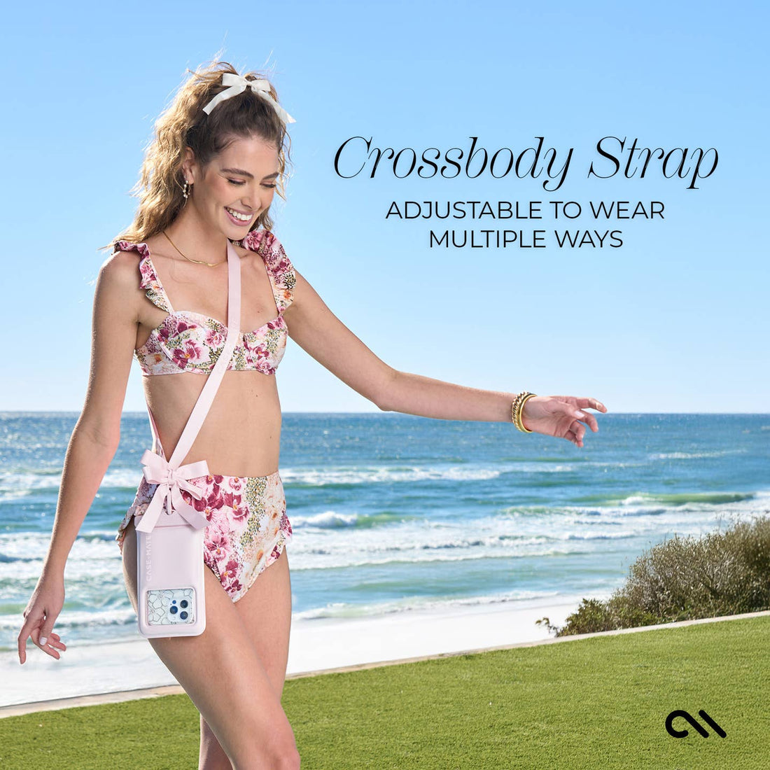 Blush Pink Bow Waterproof Floating Phone Pouch