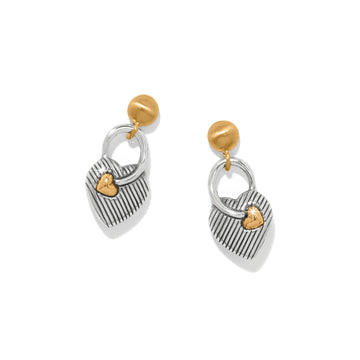 One Heart Post Drop Earrings