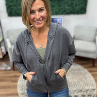 Fleece Hoodie Jacket with Tapered Sleeves