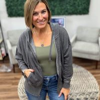 Fleece Hoodie Jacket with Tapered Sleeves