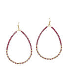Glass Bead Teardrop Earrings with Gold Bead Accents