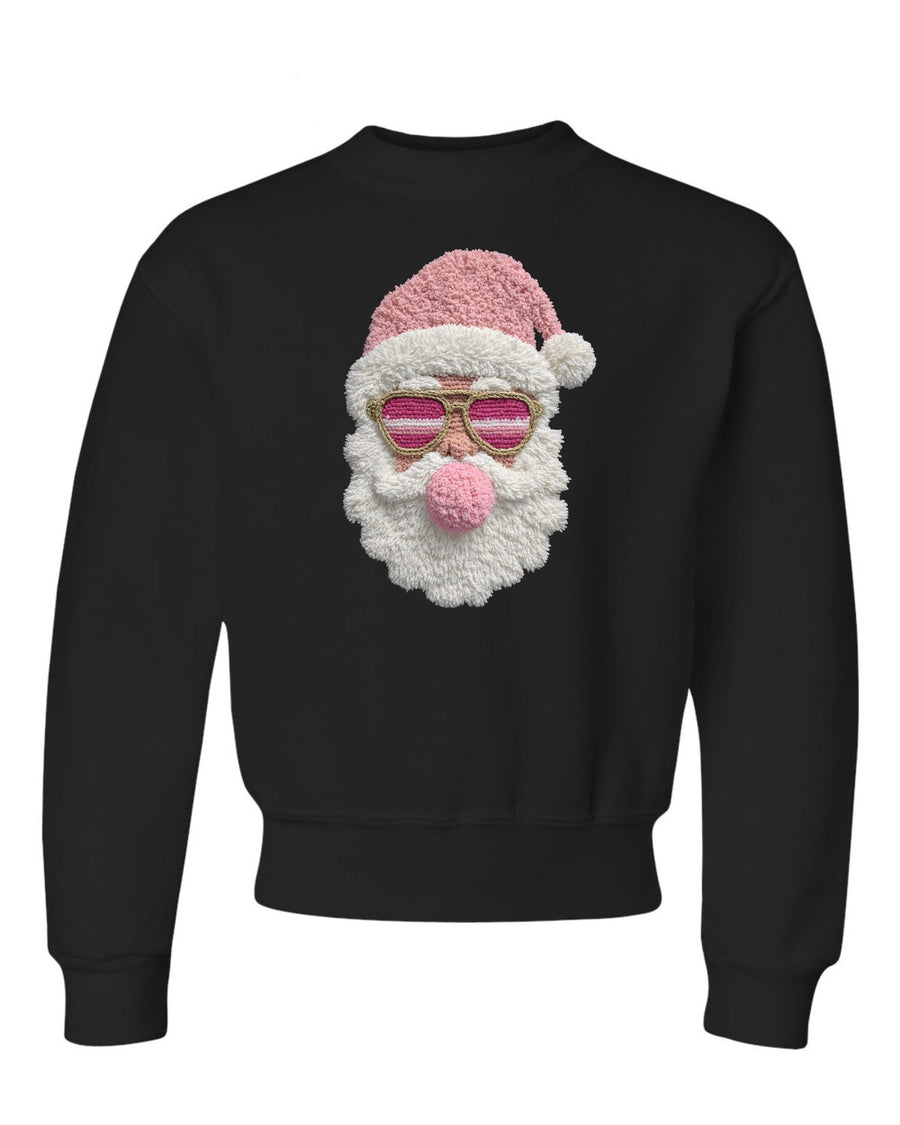 Bubblegum Santa Latch Hook Graphic Sweatshirt - YOUTH  | SPECIAL ORDER