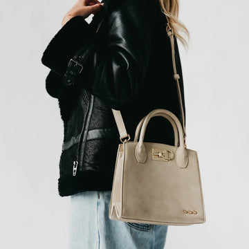 Nixie Nubuck Small Tote - Oat