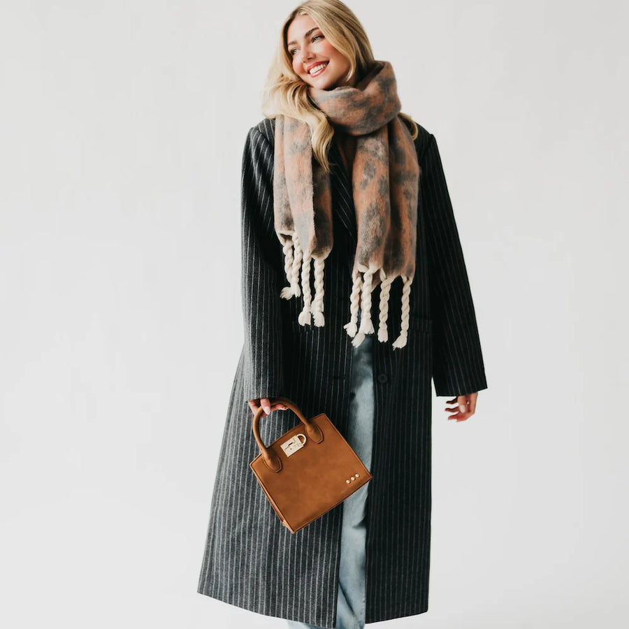 Nixie Nubuck Small Tote - Camel