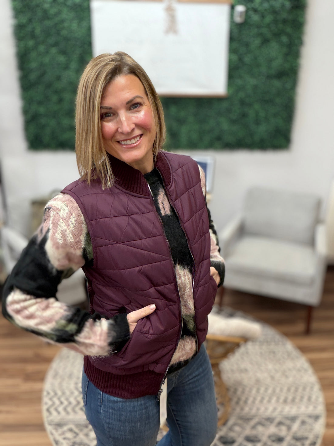 Liverpool - Sleeveless Quilted Full Zip Sweater Vest