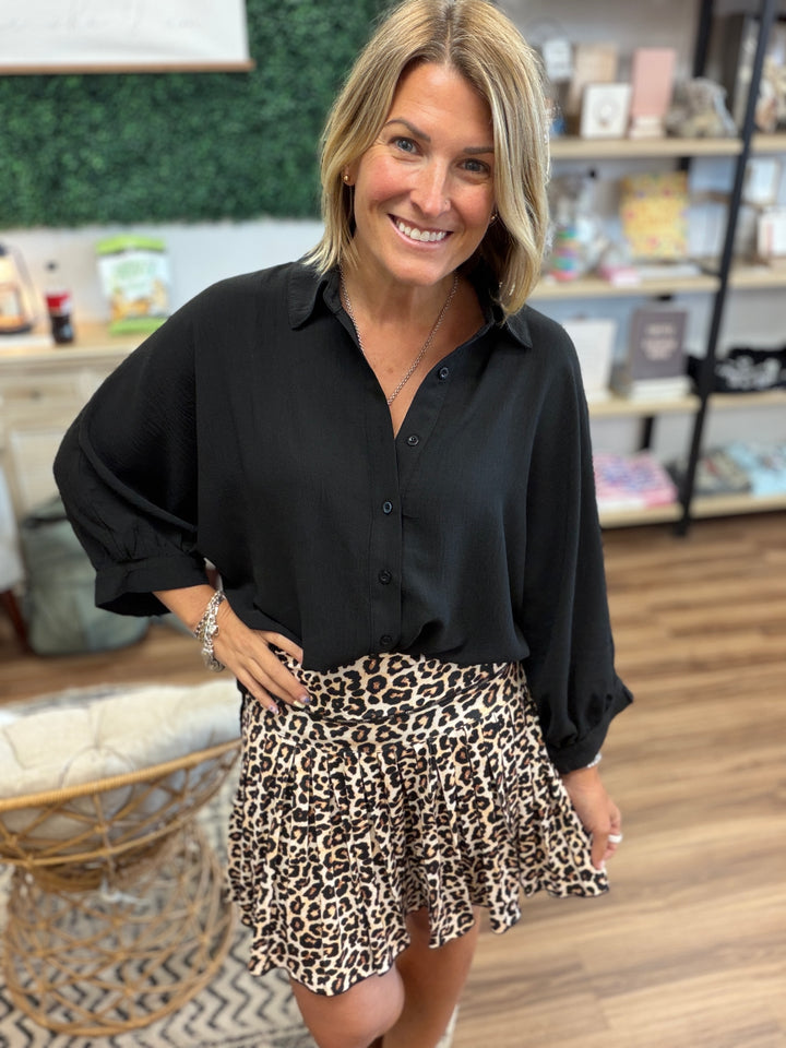 Sloane Button Up Top - Black