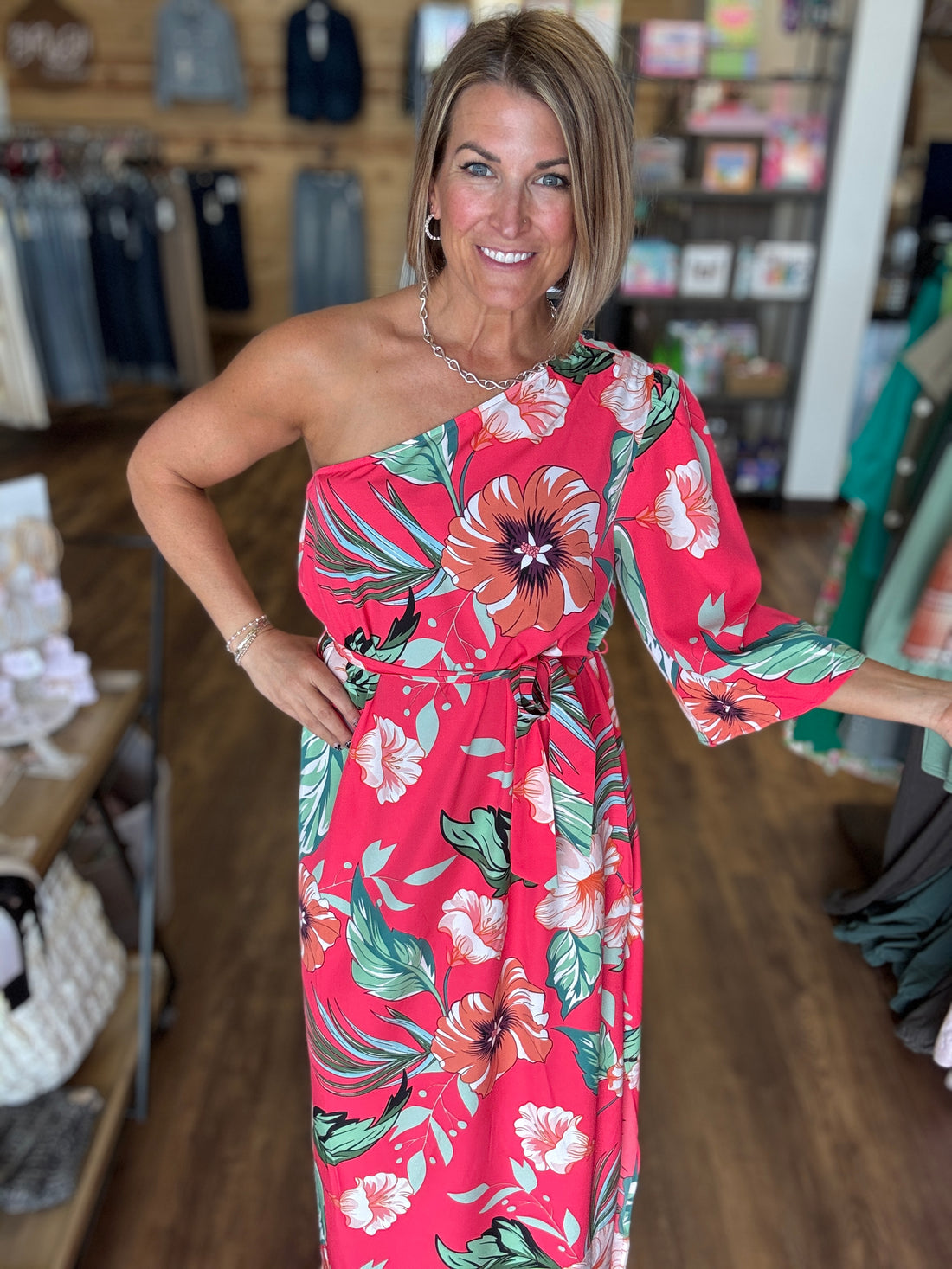 Party in Paradise One Shoulder Maxi Dress