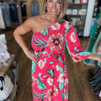 Party in Paradise One Shoulder Maxi Dress