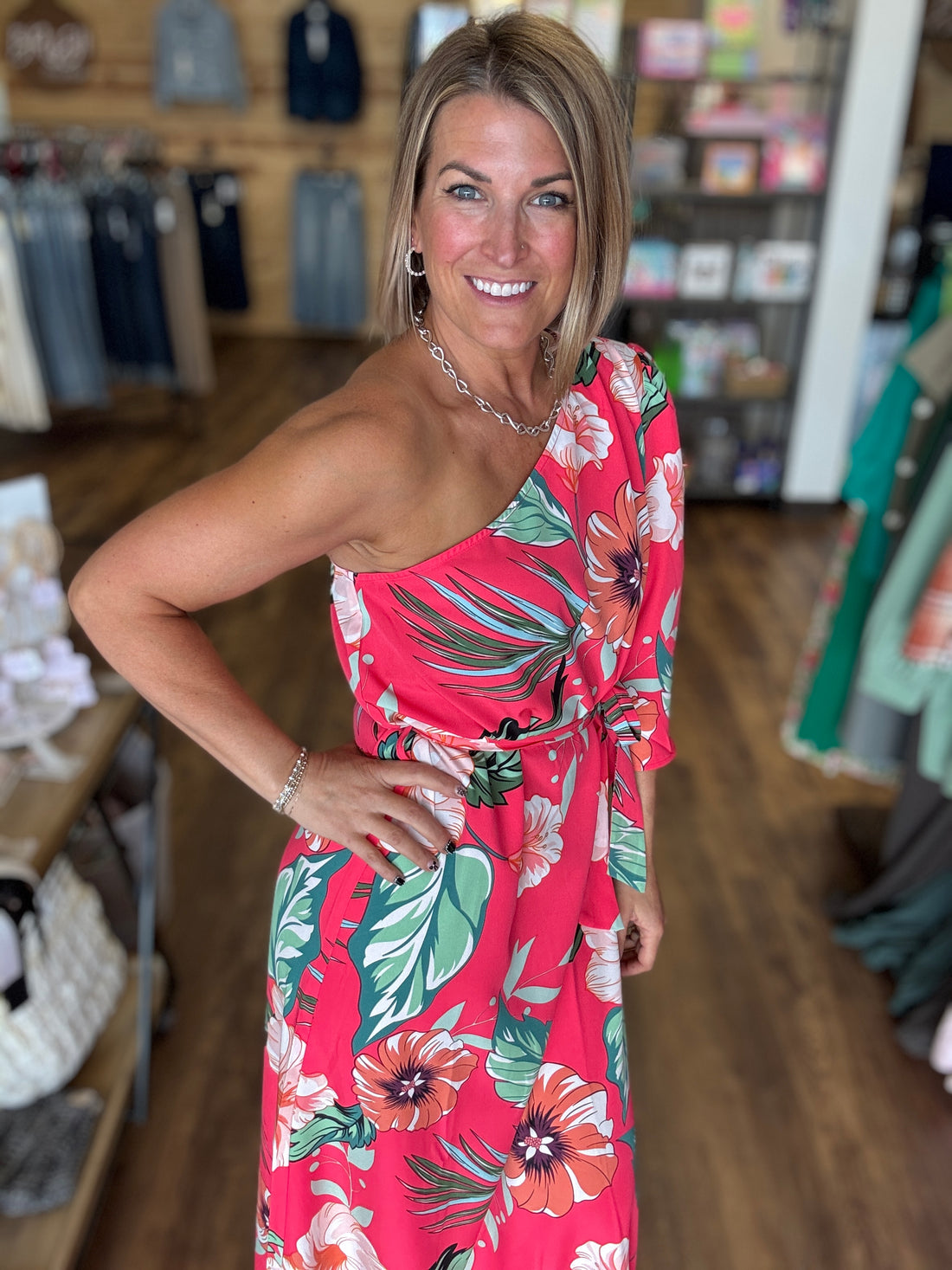 Party in Paradise One Shoulder Maxi Dress