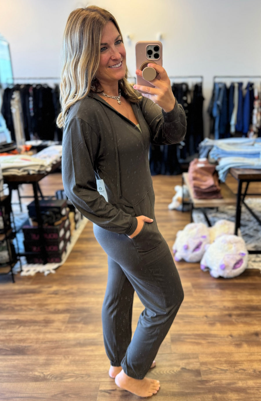 Karina - Long Sleeve Jumpsuit - Olive