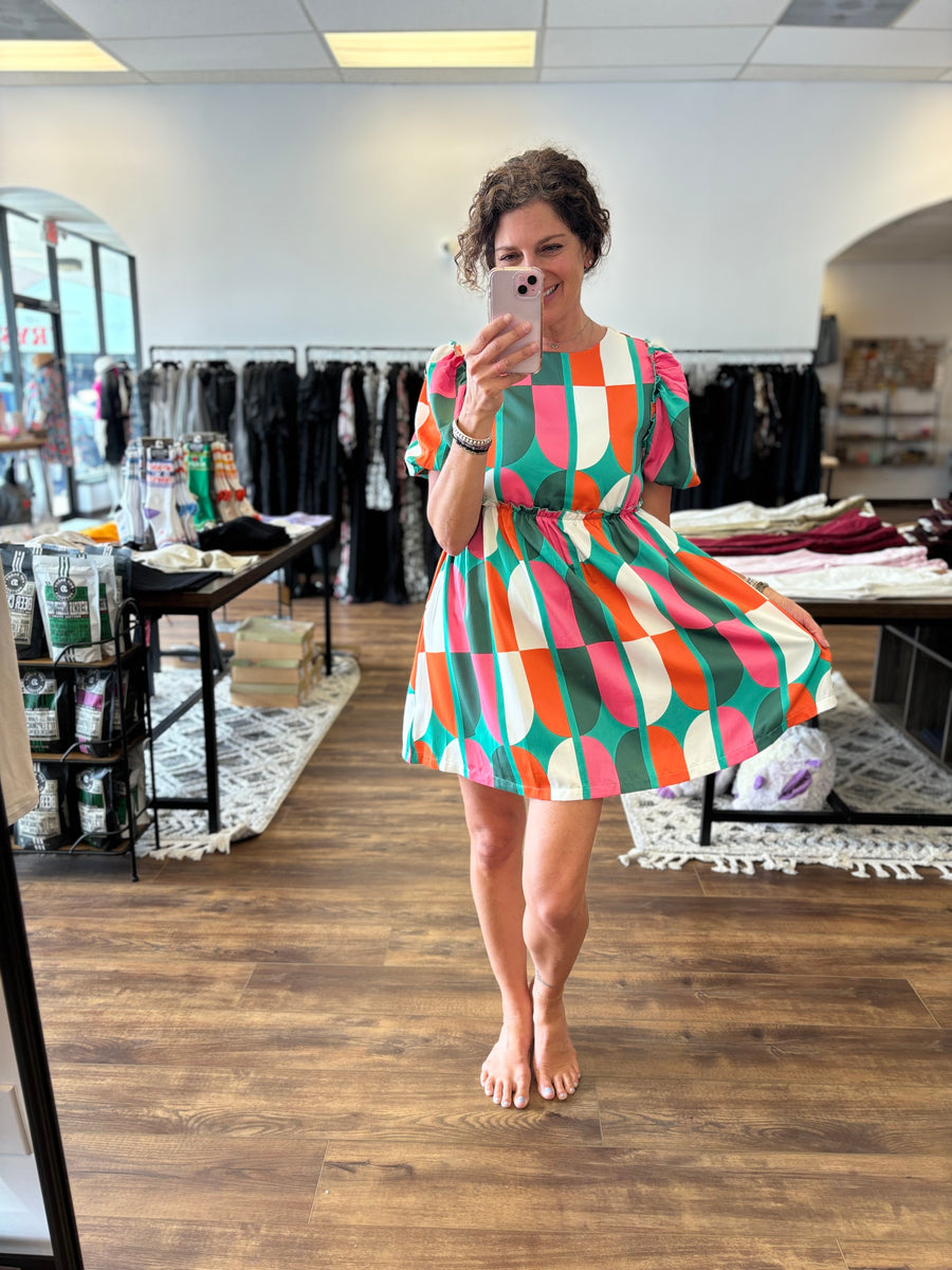 Tina - Abstract Print Dress