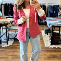 Linen Blazer with Hoodie