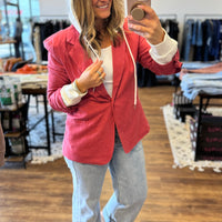 Linen Blazer with Hoodie