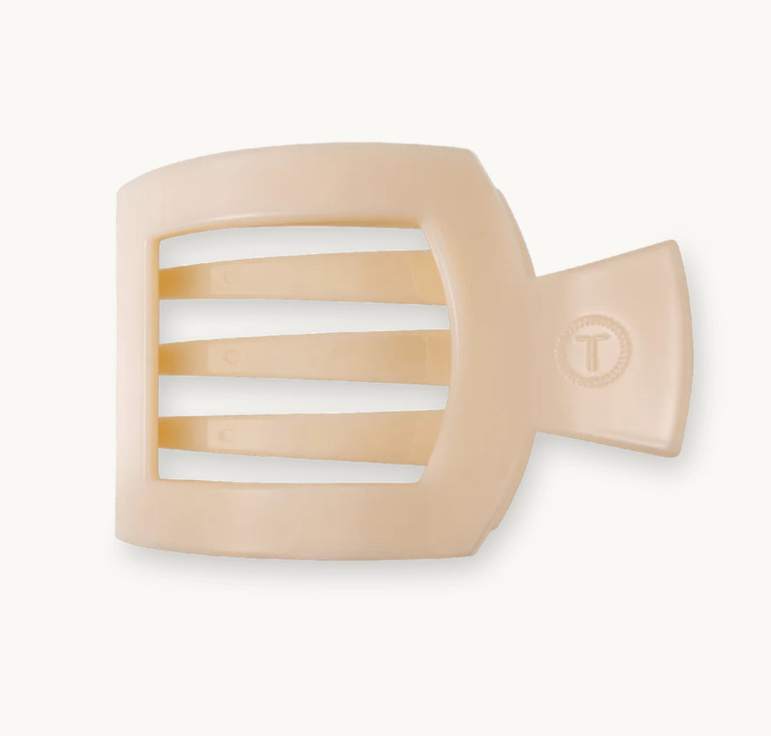 Teleties Medium Flat Square Hair Clip - Almond Beige