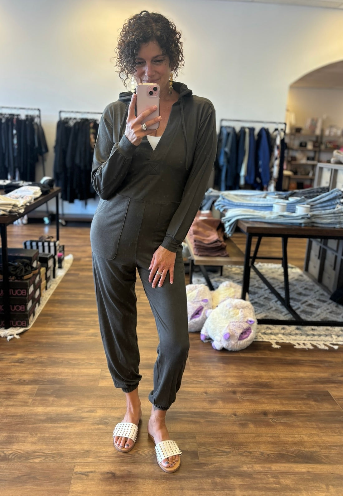 Karina - Long Sleeve Jumpsuit - Olive