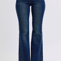 Judy Blue - Mid Rise Rhinestone Side Panel Flare