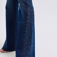 Judy Blue - Mid Rise Rhinestone Side Panel Flare