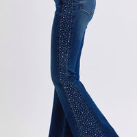 Judy Blue - Mid Rise Rhinestone Side Panel Flare