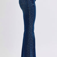 Judy Blue - Mid Rise Rhinestone Side Panel Flare