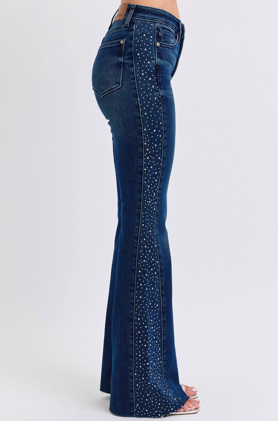 Judy Blue - Mid Rise Rhinestone Side Panel Flare