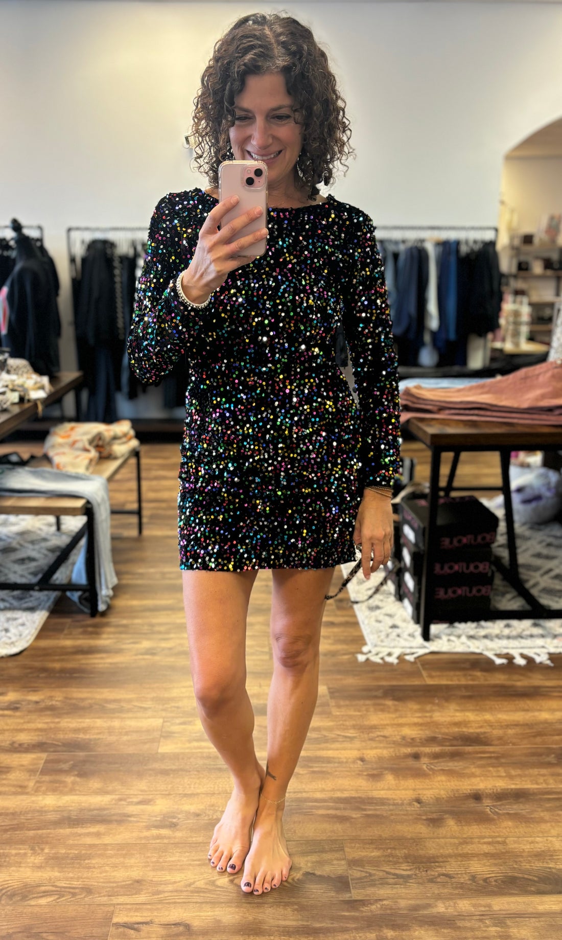 Crowd Pleaser Sequin Dress - Multi Color