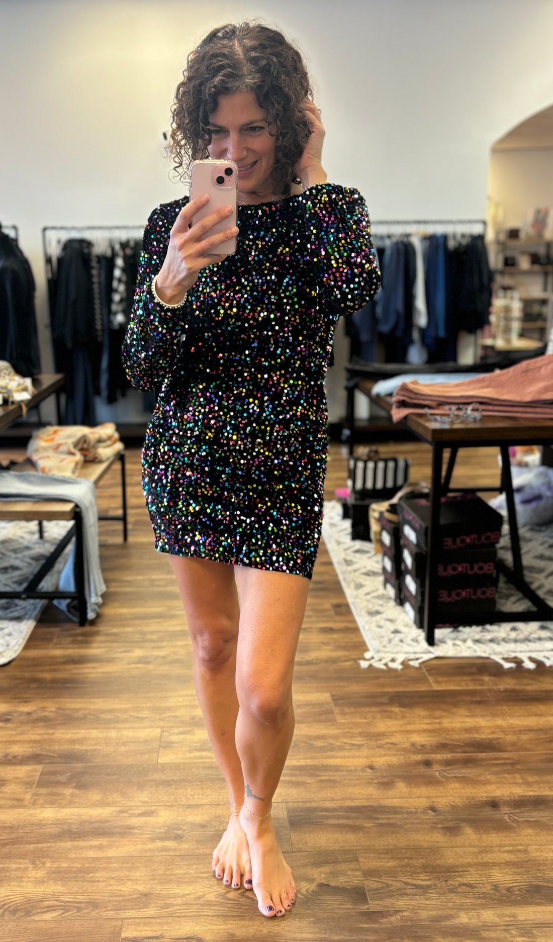 Crowd Pleaser Sequin Dress - Multi Color