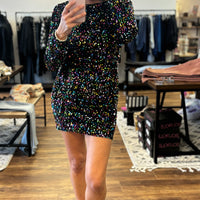 Crowd Pleaser Sequin Dress - Multi Color