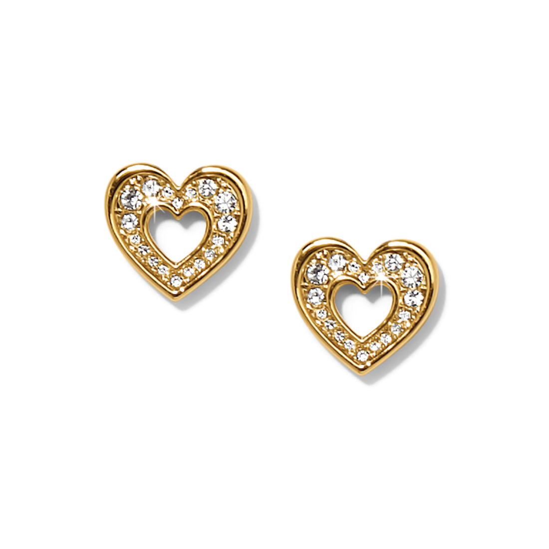 Enchanting Heart Gold Post Earrings