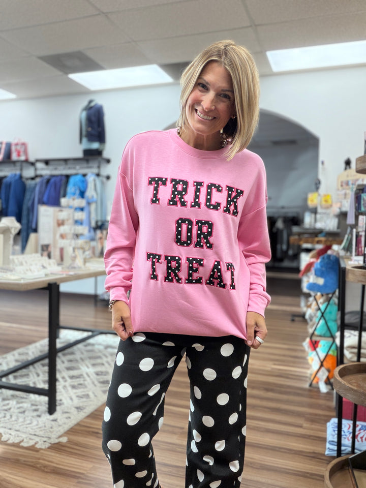 Trick or Treat Polka Dot Pullover