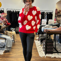 Simply Southern Fuzzy Hearts Sweater