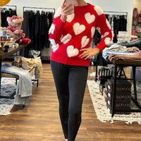 Simply Southern Fuzzy Hearts Sweater