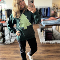 Mint Glitter Tree Sweatshirt