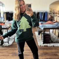 Mint Glitter Tree Sweatshirt