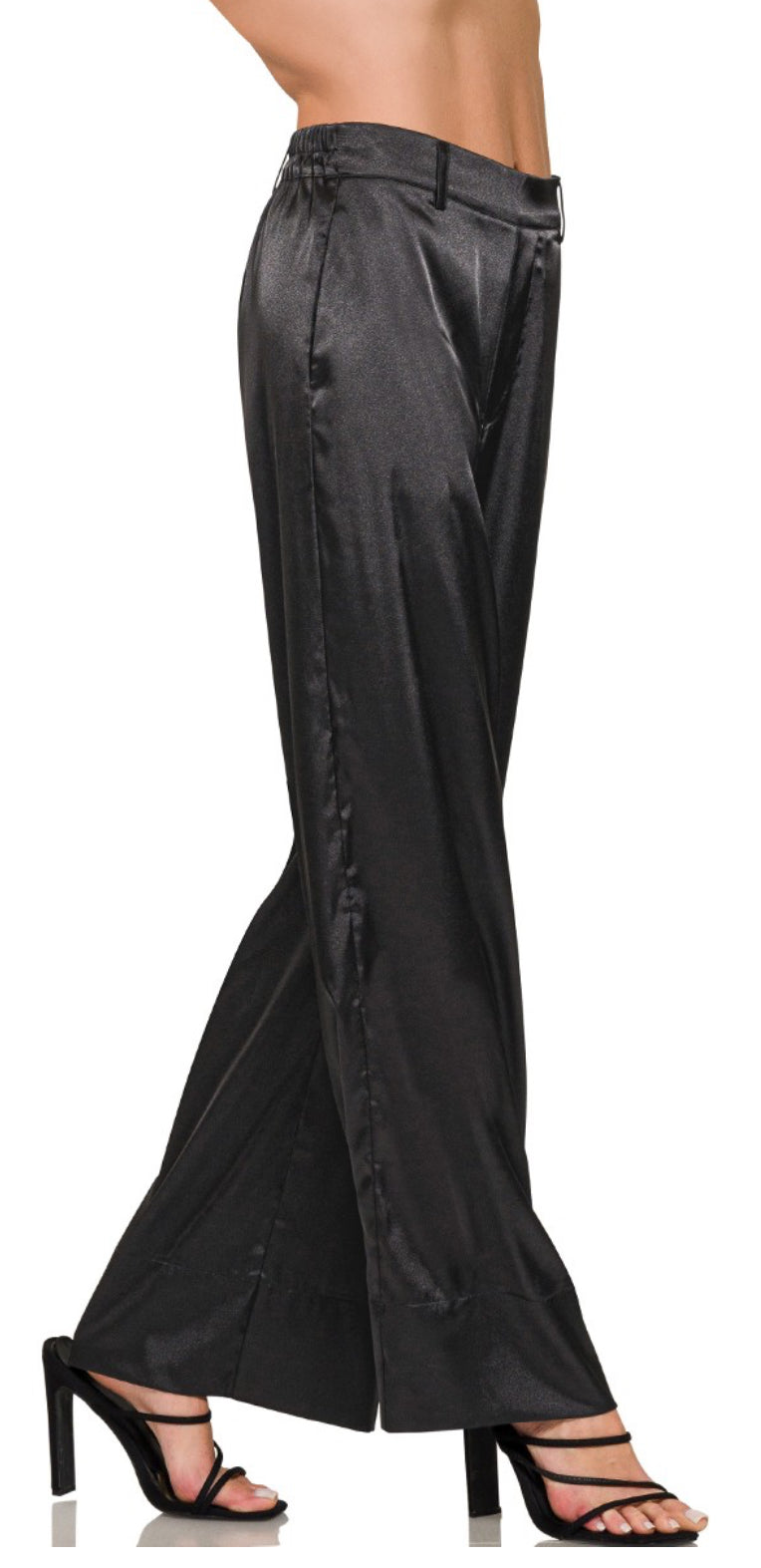 Wide Leg Satin Pants