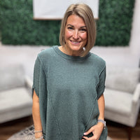 Drop Shoulder Relaxed Tunic - Ash Jade