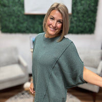 Drop Shoulder Relaxed Tunic - Ash Jade